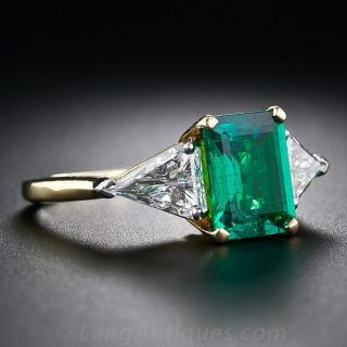 1.80 Carat Emerald and Diamond Ring