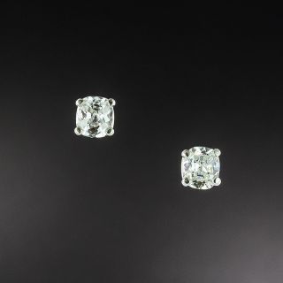 1.81 Carat Cushion-Cut Diamond Stud Earrings - GIA - 2