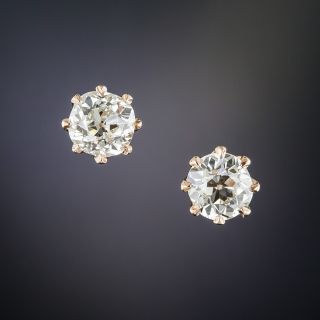 1.82 Carat Diamond Stud Earrings 18K Rose Gold - 3