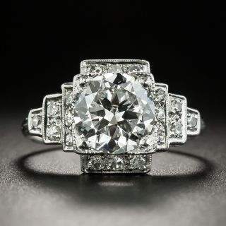 Art Deco 1.78 Carat Diamond Engagement Ring - GIA I VS2 - 2