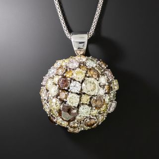 11.93 Carat Dome of Natural Multi-Colored Diamonds Pendant - 3
