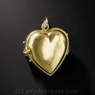 14K Lilly of the Valley Heart Locket