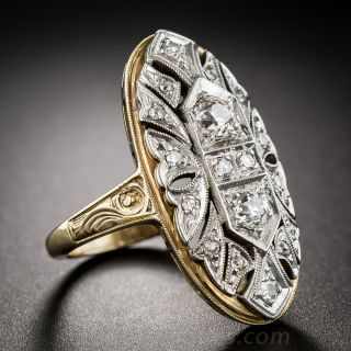 14K Two-Tone Gold Diamond Dinner Ring
