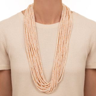 15-Strand Coral Bead Necklace
