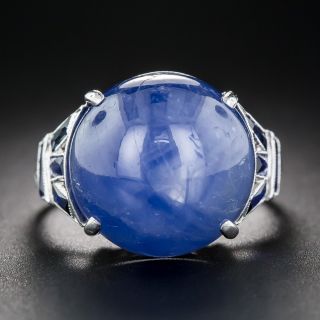 18.70 Carat Star Sapphire Art Deco Ring