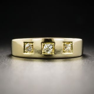 18k English Victorian Three-Stone Diamond Band Ring