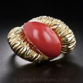 18K Gold and Coral Ring - 2