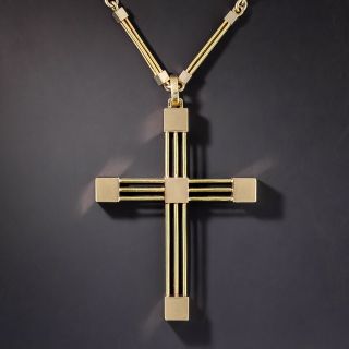 18K Handmade Cross and Chain - 1
