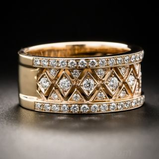 18K Rose Gold and Diamond Band Ring