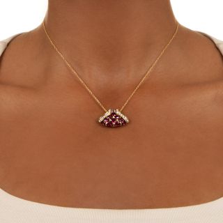 Ruby and Diamond Clip/Pendant
