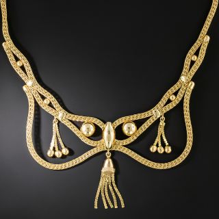 Victorian-Style Mesh Tassel Necklace - 2