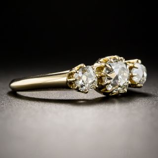 18K Victorian Three-Stone Diamond Engagement Ring 