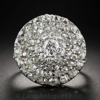 18K White Gold Diamond Cluster Ring - 1