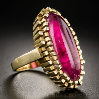 18K Yellow Gold Pink Tourmaline Ring