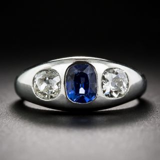 1920s Platinum Sapphire Diamond Ring