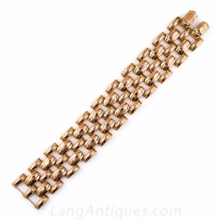 1940s 18K Rose Gold Wide Bracelet