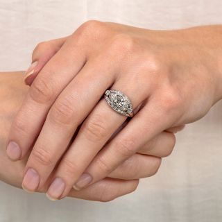 1940s Diamond Palladium Engagement Ring - Granat Brothers