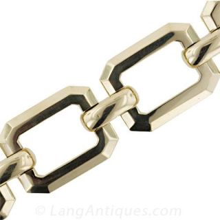 1950's-60's Classic Octagonal Link Gold Bracelet