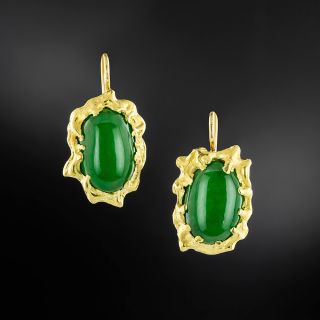 1970s Modernist  Jade Earrings - 2