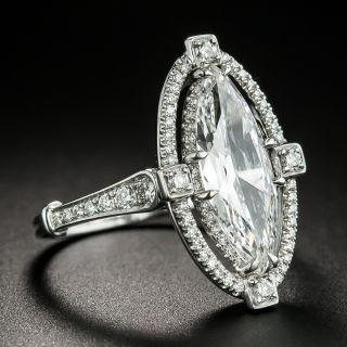 2.00 Carat Marquise Diamond Platinum Engagement Ring - GIA F VS1