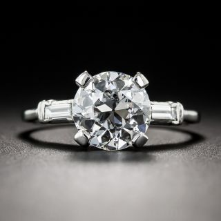 2.01 Carat European-Cut Diamond Platinum Engagement Ring - GIA G SI 2 - 1