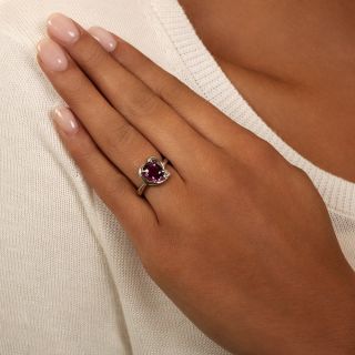 2.01 Carat No-Heat Purple-Pink Sapphire And Diamond Ring - GIA