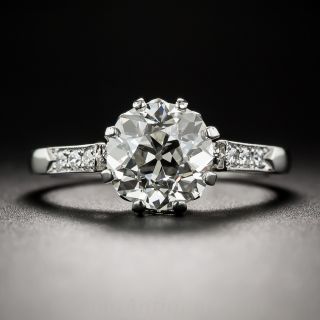 2.03 Carat European-Cut Diamond and Platinum Engagement Ring - GIA K VS1