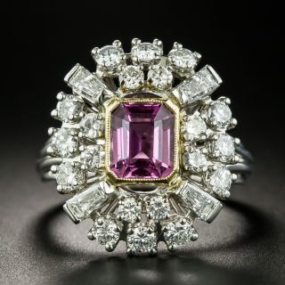 2.10 Carat No-Heat Purple-Pink Sapphire and Diamond Ring - GIA - 2