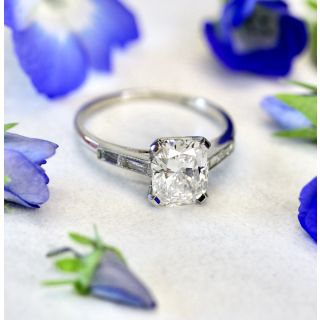 2.19 Carat Cushion-Cut Diamond Engagement Ring - GIA F VVS2