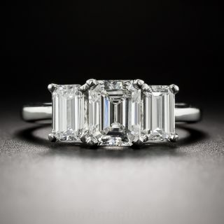2.21 Ct. Emerald-Cut Diamond Three-Stone Ring - GIA