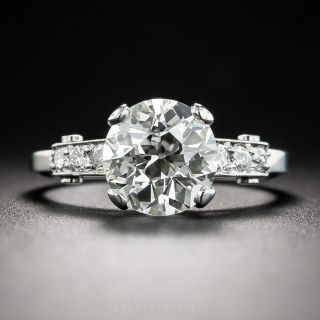 2.27 Carat Diamond Vintage Platinum Engagement Ring - GIA K VS2