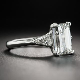 2.34 Carat Emerald-Cut Diamond Platinum Engagement Ring - GIA H VVS2 