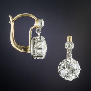 2.40 Carats Vintage Diamond Drop Earrings 