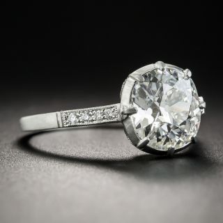 2.44 Carat Diamond and Platinum Vintage Style Engagement Ring - GIA I SI2