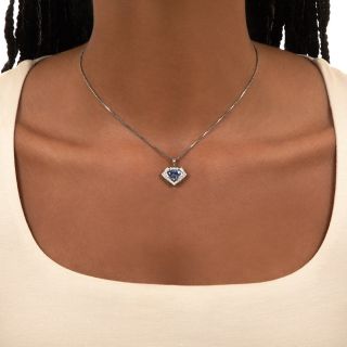 2.49 Carat Sapphire and Diamond Pendant