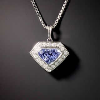 2.49 Carat Sapphire and Diamond Pendant - 4