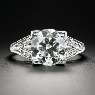 2.50 Carat Platinum Art Deco Diamond Engagement Ring - 1