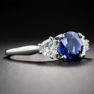 2.50 Carat Sapphire, Diamond and Platinum Ring