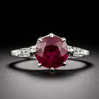 2.54 Carat 'Gem' No-Heat Mozambique Ruby And Diamond Ring - 4