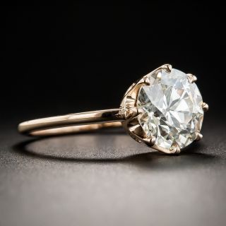 2.55 Carat European-Cut Diamond 18K Rose Gold Solitaire Ring