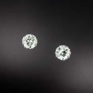 2.59 Carat Total Weight Diamond Stud Earrings - 1