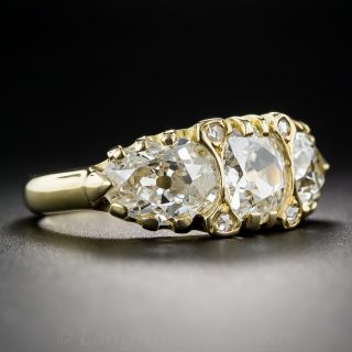 2.66 Carat English Three-Stone Diamond Ring