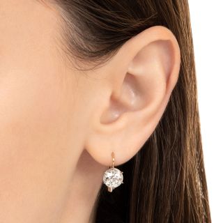 2.78 Carat European-cut Diamond Drop Earrings - GIA