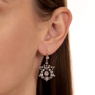 Victorian Diamond Dangle Earrings