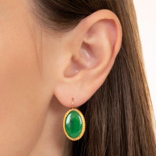 22K Natural Burmese Jadeite Earrings