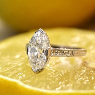 3.07 Carat 'Moval' Diamond Platinum Engagement Ring - GIA D SI1 - 10