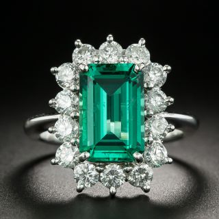 3.08 Carat Natural Untreated Zambian Emerald and Diamond Ring - GIA - 2