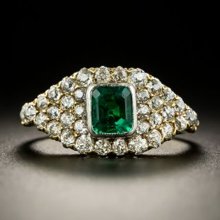 Edwardian Emerald and Diamond Ring by Baskin Brothers  - 1