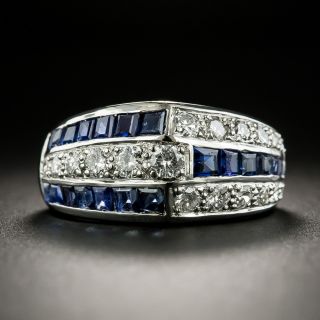 Art Deco Sapphire and Diamond Band Ring - 1