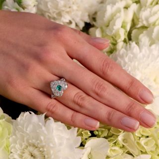 Tiffany & Co. Edwardian Emerald and Diamond Heart Ring